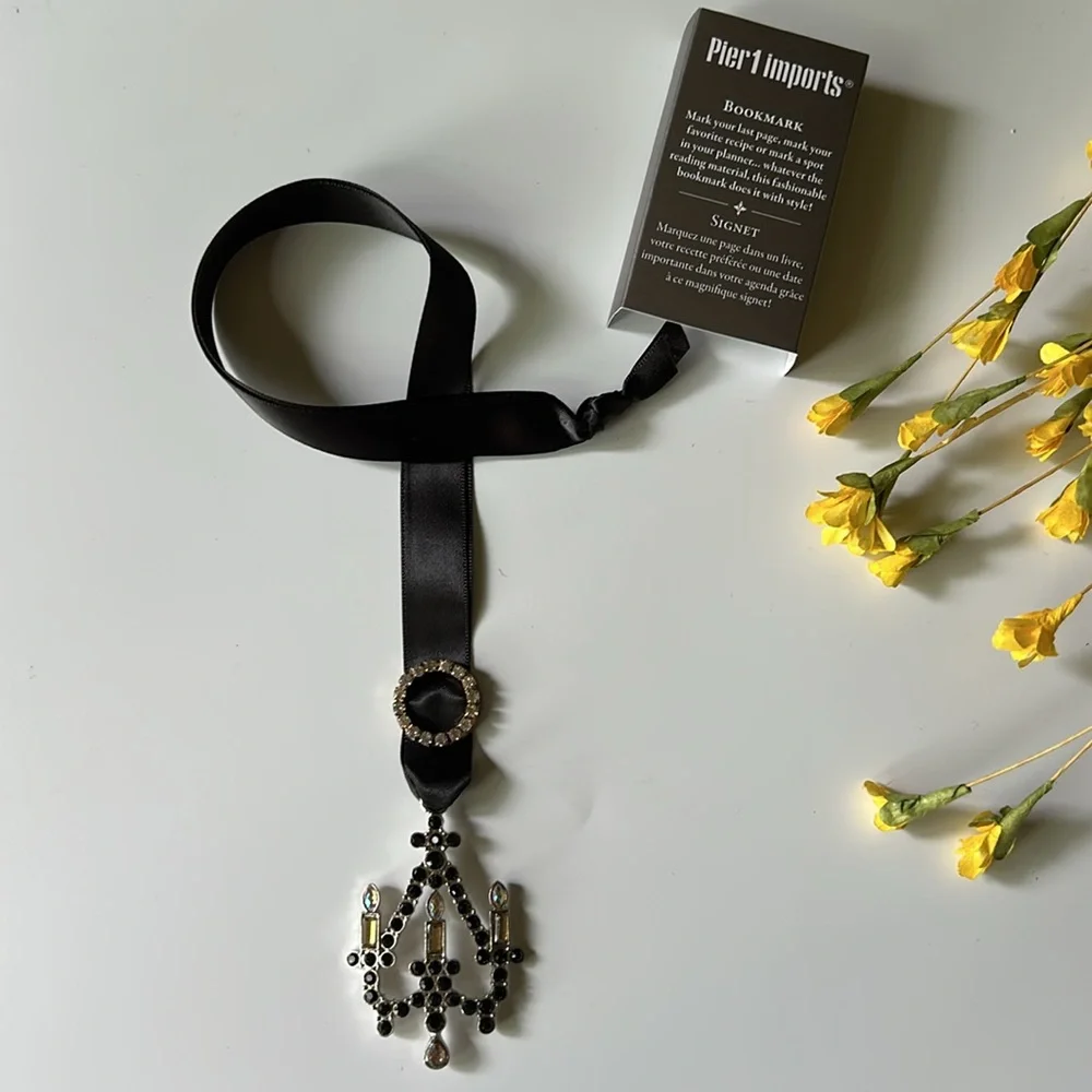 Pier 1 Chandelier Ribbon Bookmark Black